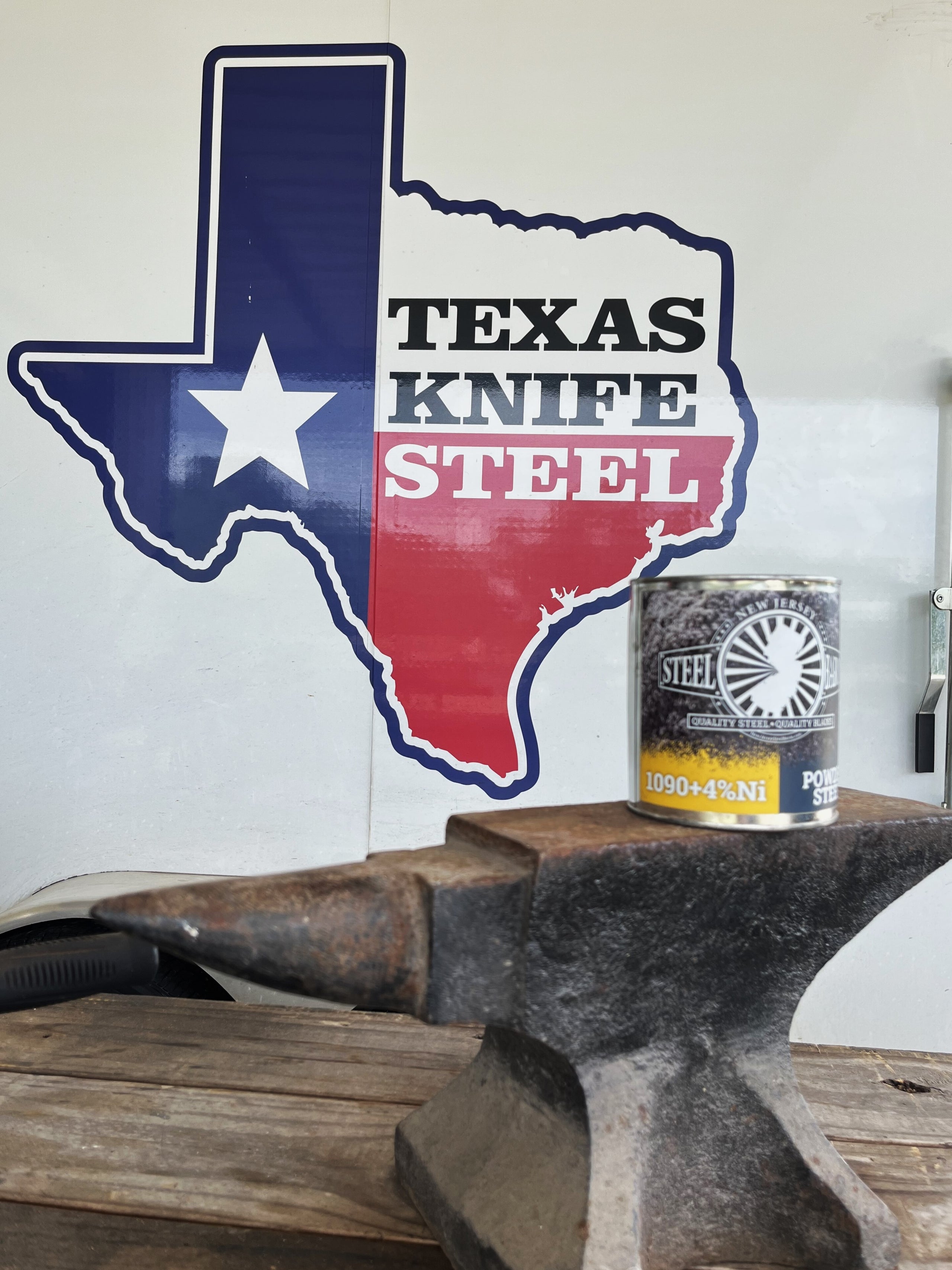 182 Powdered 1090+4 Ni 5 lb can Texas Knife Steel