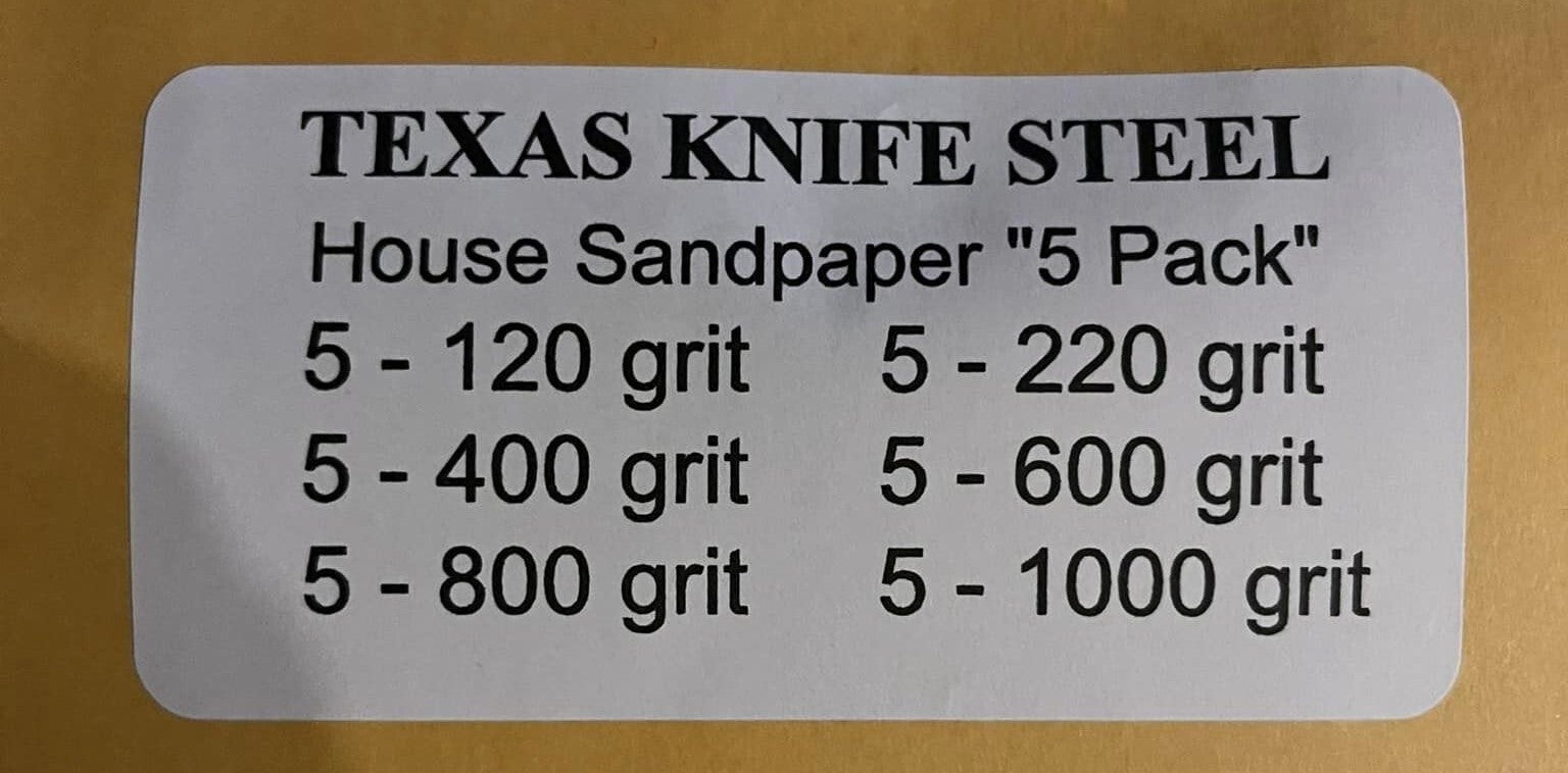 Sandpaper House 5pack Texas Knife Steel